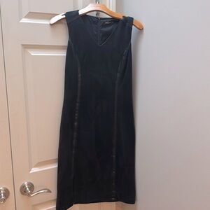 I. McLaughlin size S black suede dress with leather trim